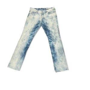 Diesel MYBOY lowrise straight leg beautiful white & blue fade Italy 🇮🇹 2008